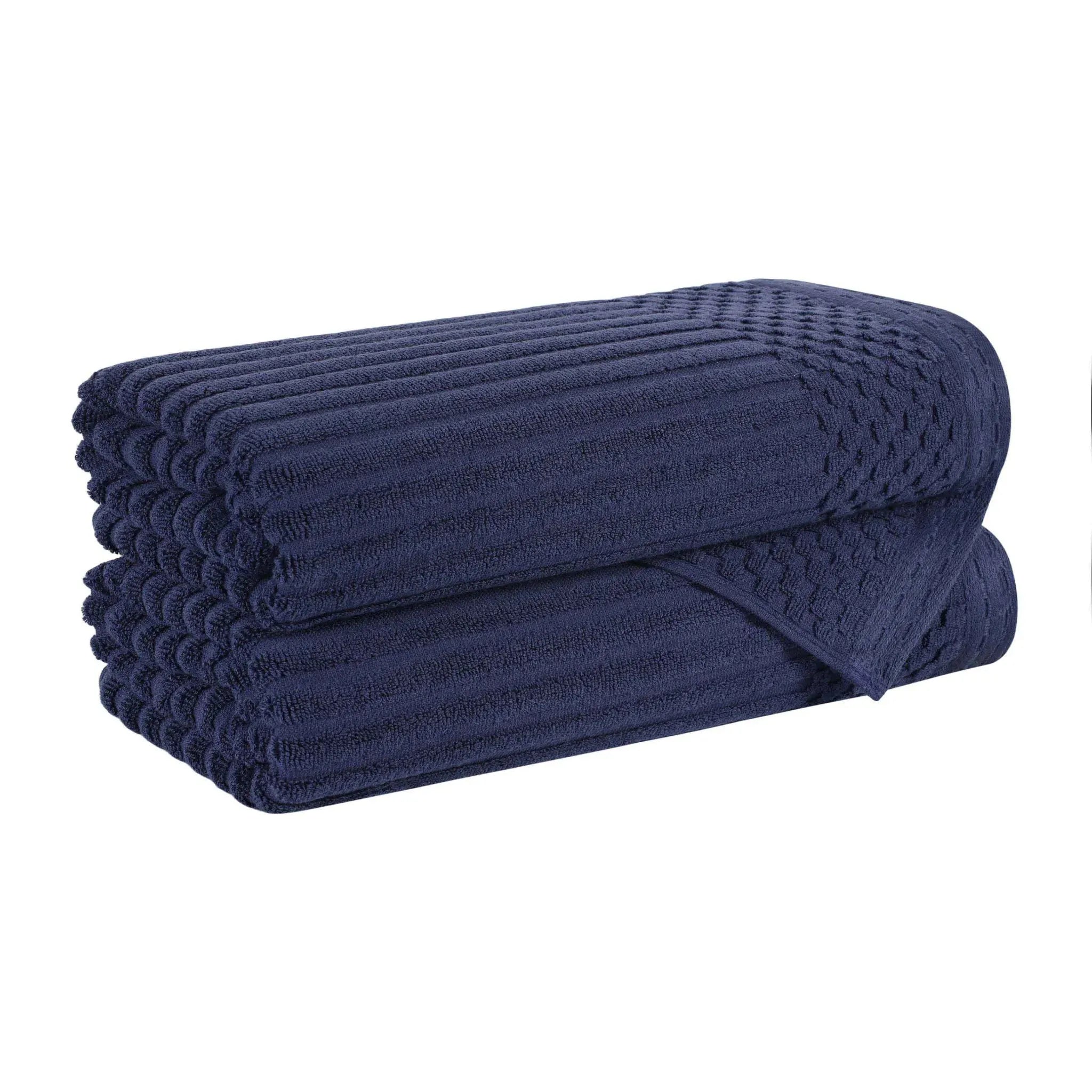Soho Cotton Ribbed Towel Set 2 Piece - Bath Towel by Superior Brand