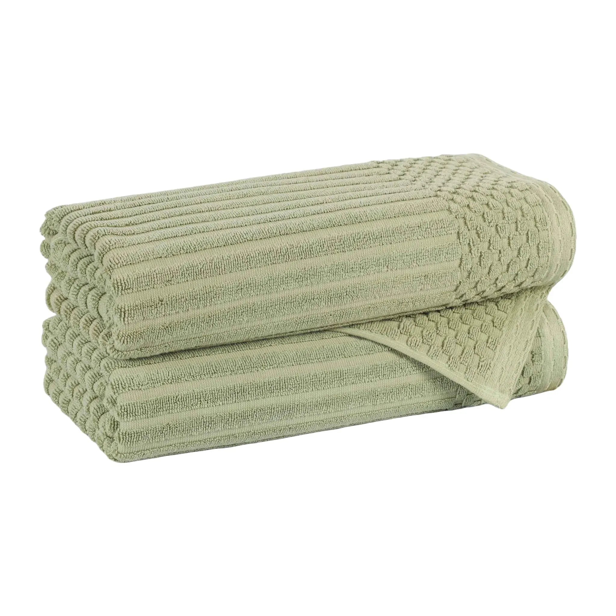Soho Cotton Ribbed Towel Set 2 Piece - Bath Towel by Superior Brand