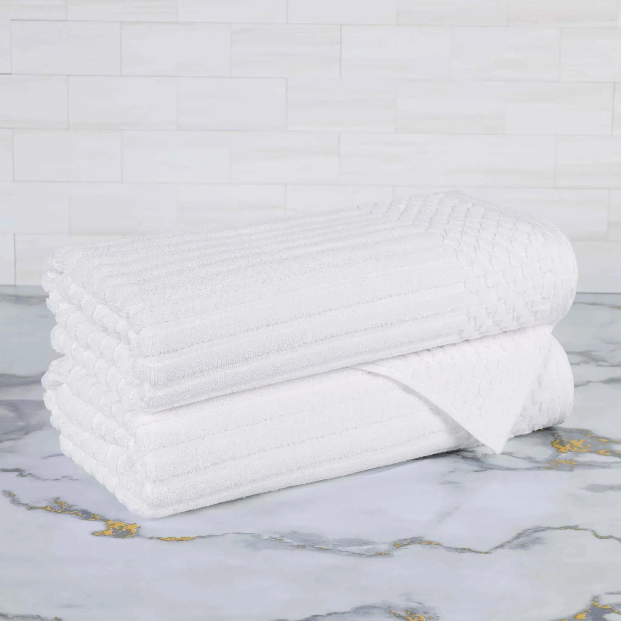 Soho Cotton Ribbed Towel Set 2 Piece - Bath Towel by Superior Brand