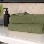 Napa Zero Twist Cotton Solid Waffle Honeycomb Bath Sheet Set of 2 - Towel Set by Superior Brand