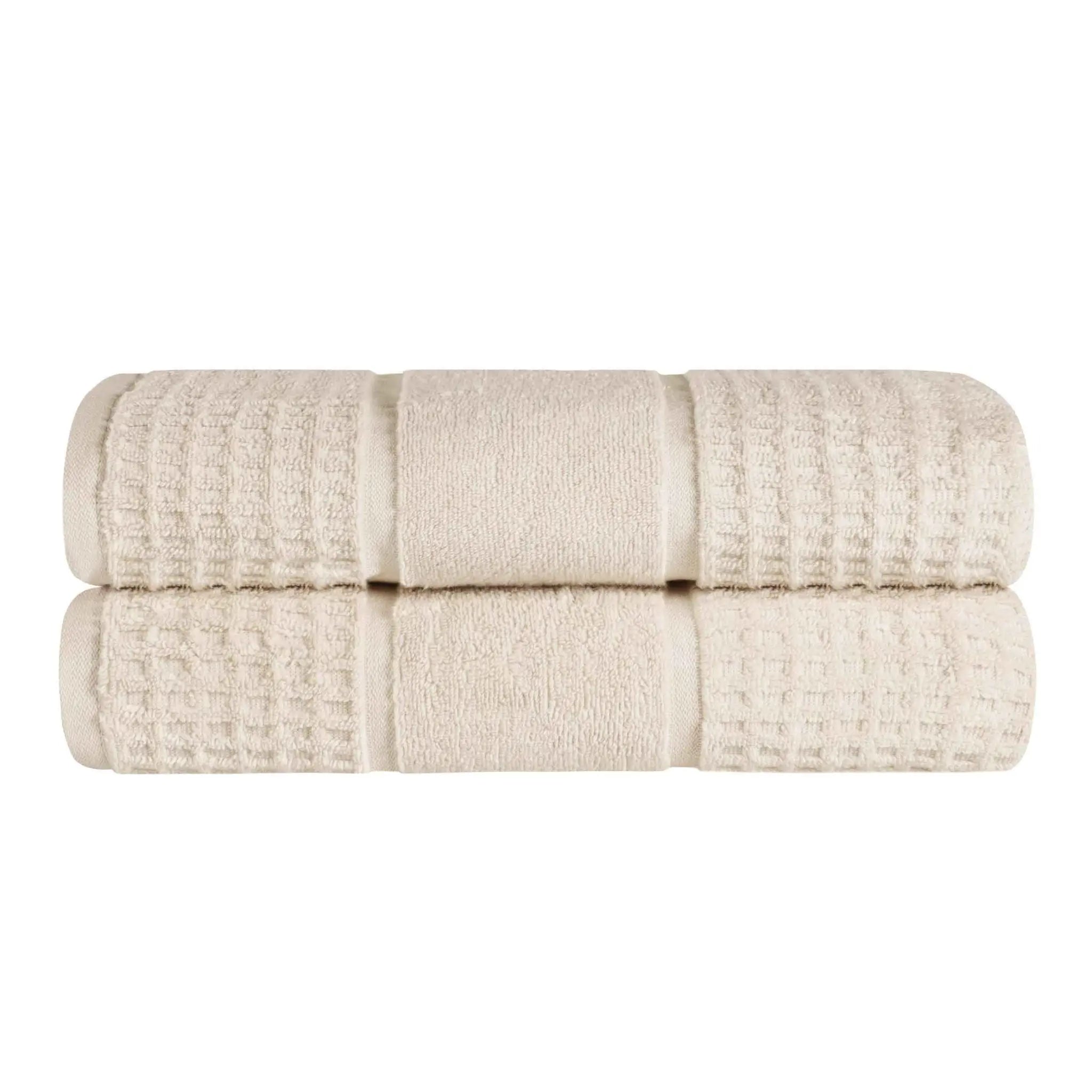 Napa Zero Twist Cotton Solid Waffle Honeycomb Bath Sheet Set of 2 - Towel Set by Superior Brand