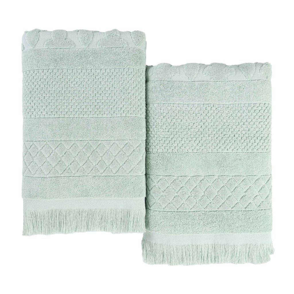 Rolla Cotton Geometric Jacquard Plush Absorbent Bath Sheet Set of 2 - Bath Sheet by Superior Brand