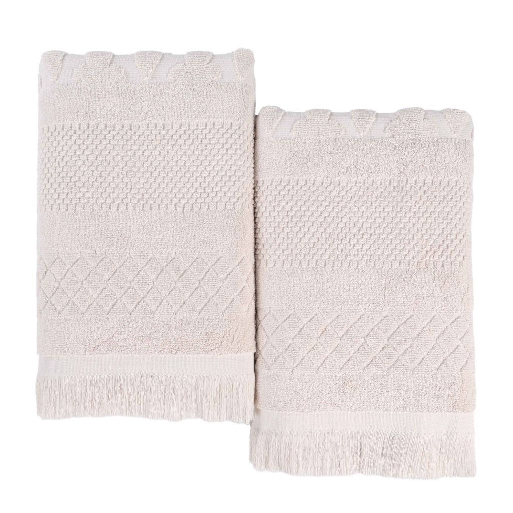 Rolla Cotton Geometric Jacquard Plush Absorbent Bath Sheet Set of 2 - Bath Sheet by Superior Brand