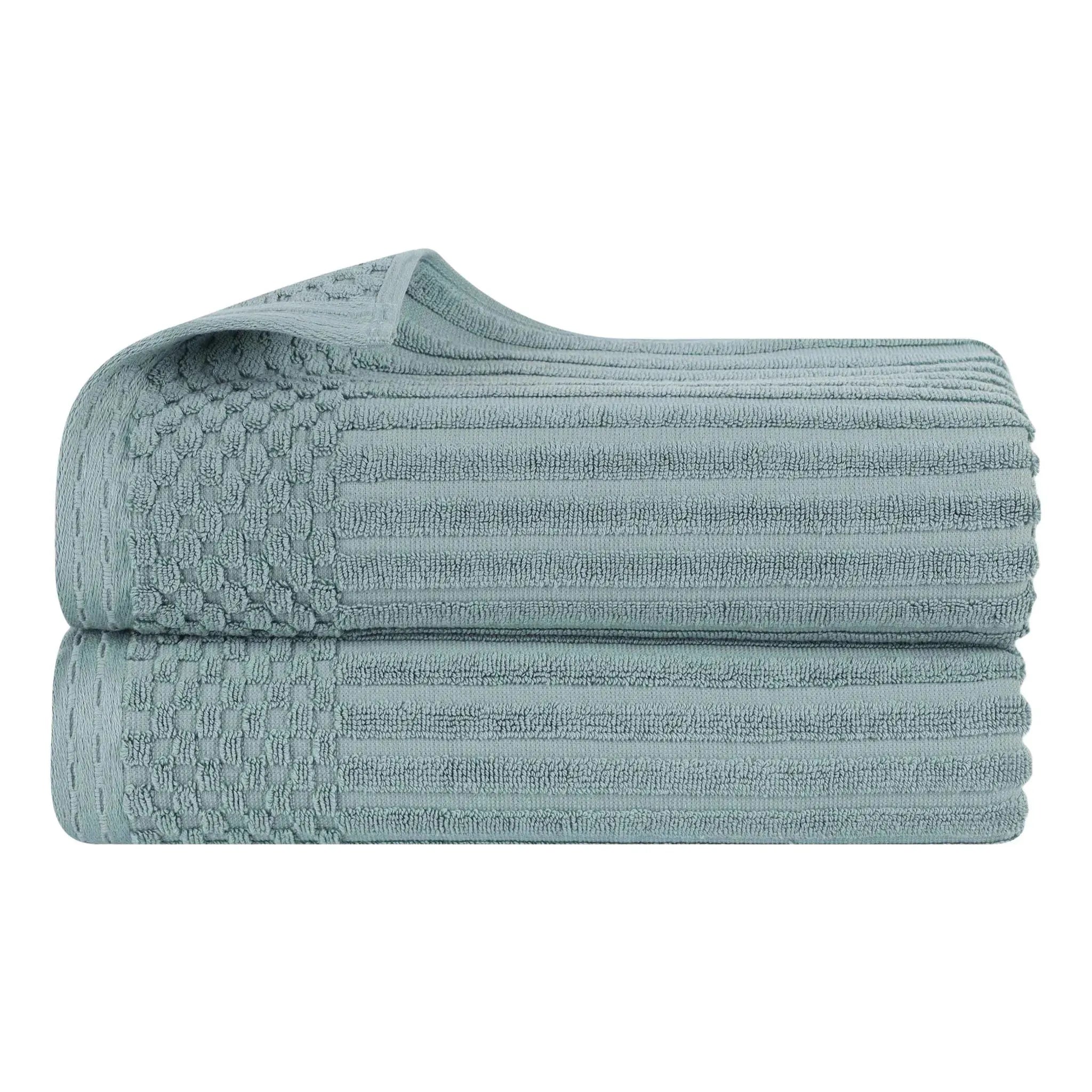 Soho Ribbed Cotton Absorbent 2 Piece Bath Sheet Towel Set - Bath Sheet by Superior Brand