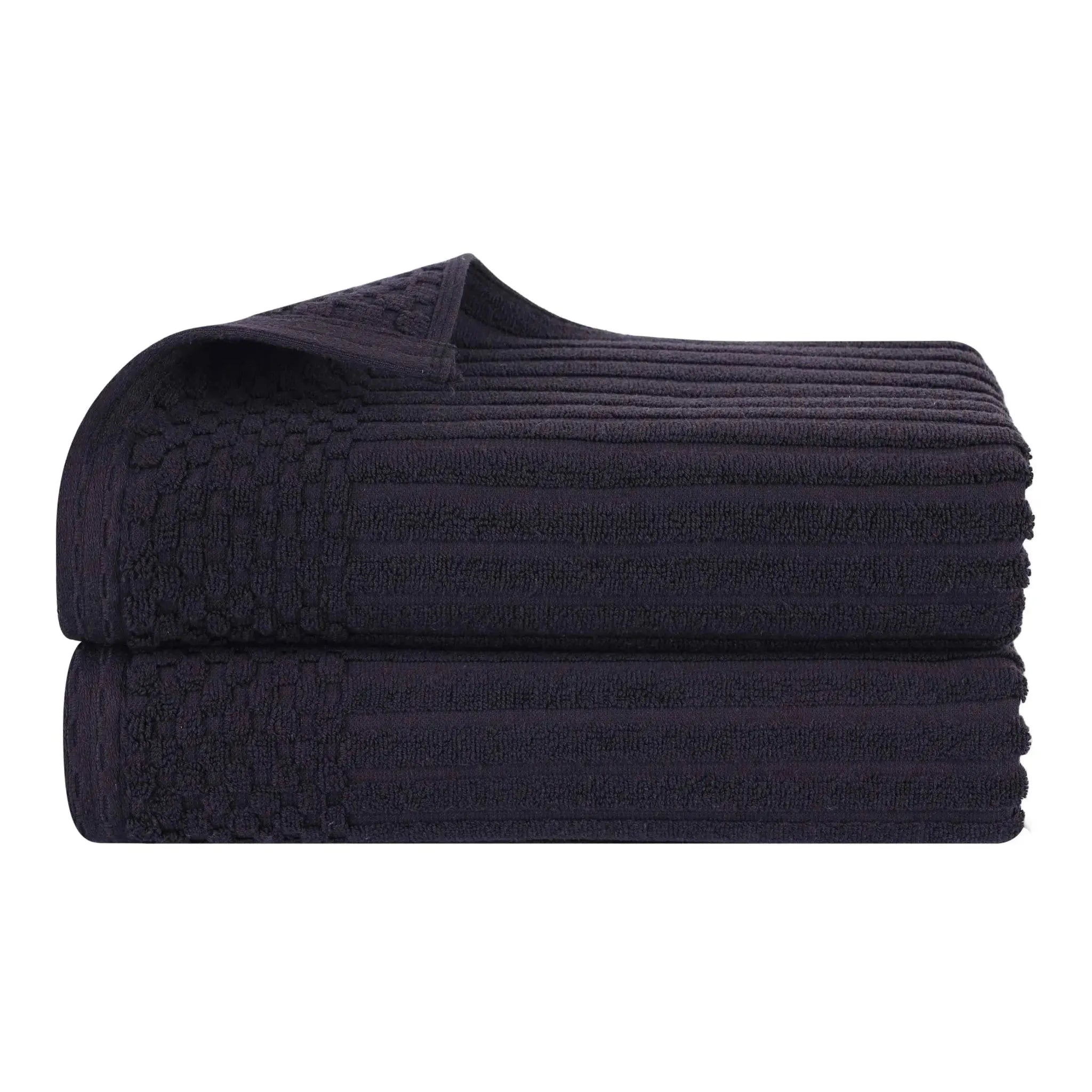 Soho Ribbed Cotton Absorbent 2 Piece Bath Sheet Towel Set - Bath Sheet by Superior Brand