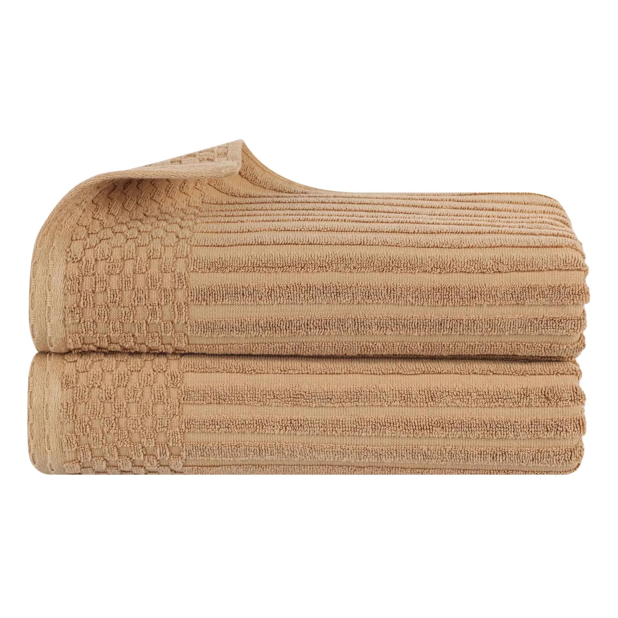 Soho Ribbed Cotton Absorbent 2 Piece Bath Sheet Towel Set - Bath Sheet by Superior Brand