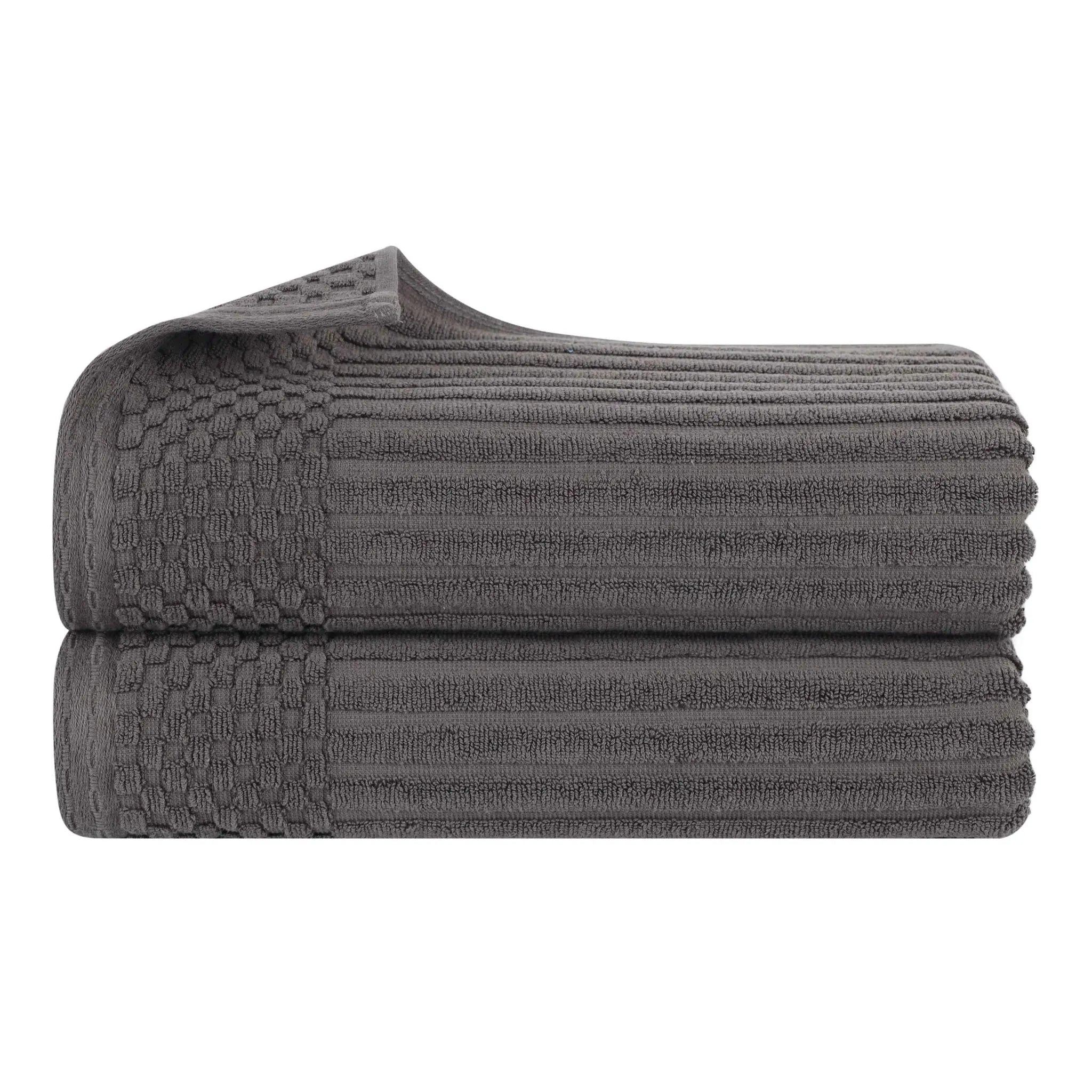 Soho Ribbed Cotton Absorbent 2 Piece Bath Sheet Towel Set - Bath Sheet by Superior Brand