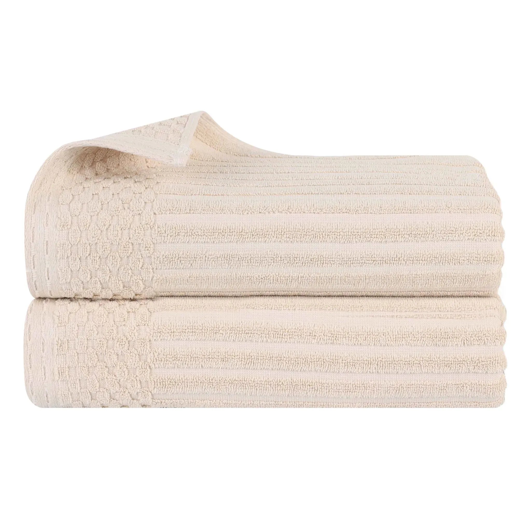 Soho Ribbed Cotton Absorbent 2 Piece Bath Sheet Towel Set - Bath Sheet by Superior Brand