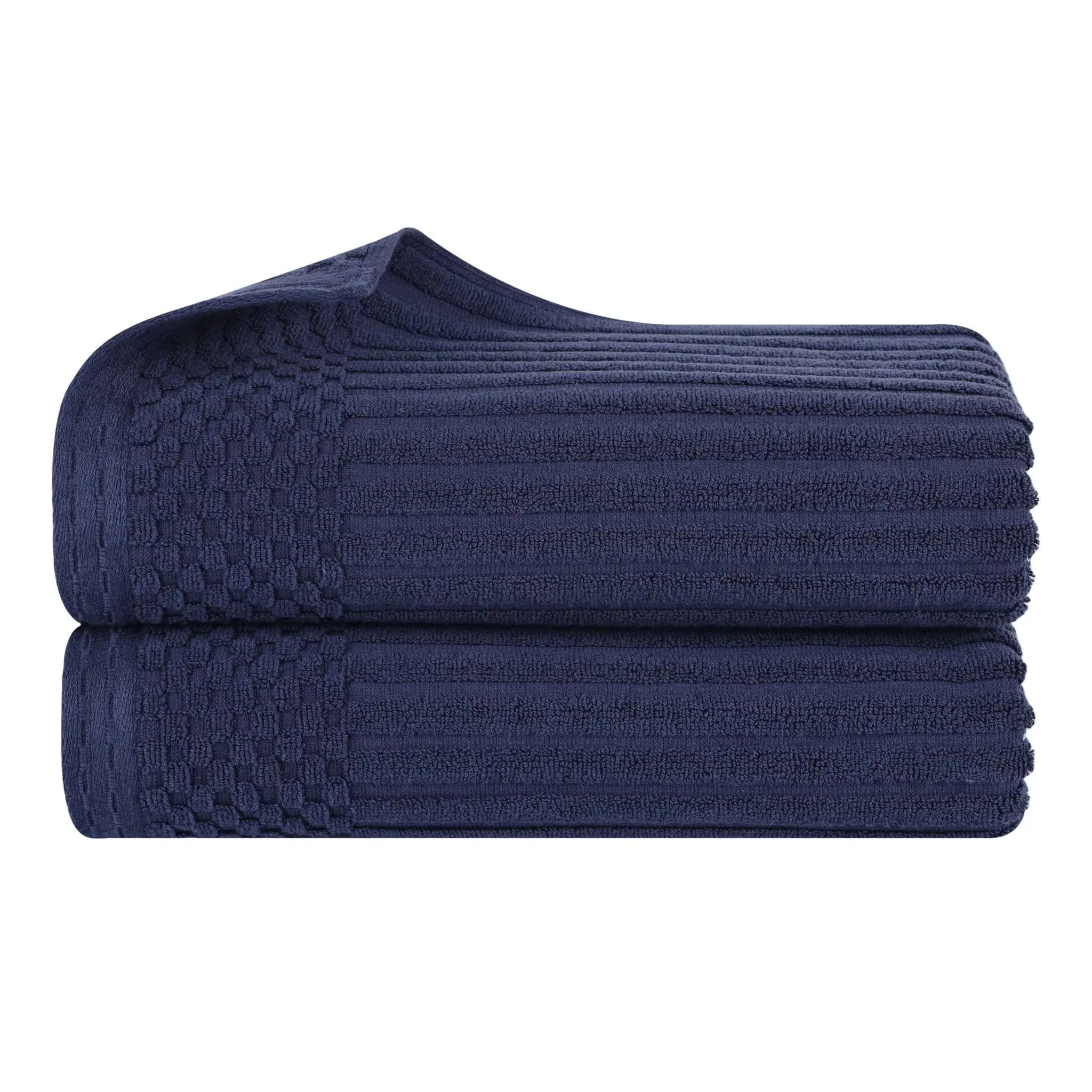 Soho Ribbed Cotton Absorbent 2 Piece Bath Sheet Towel Set - Bath Sheet by Superior Brand