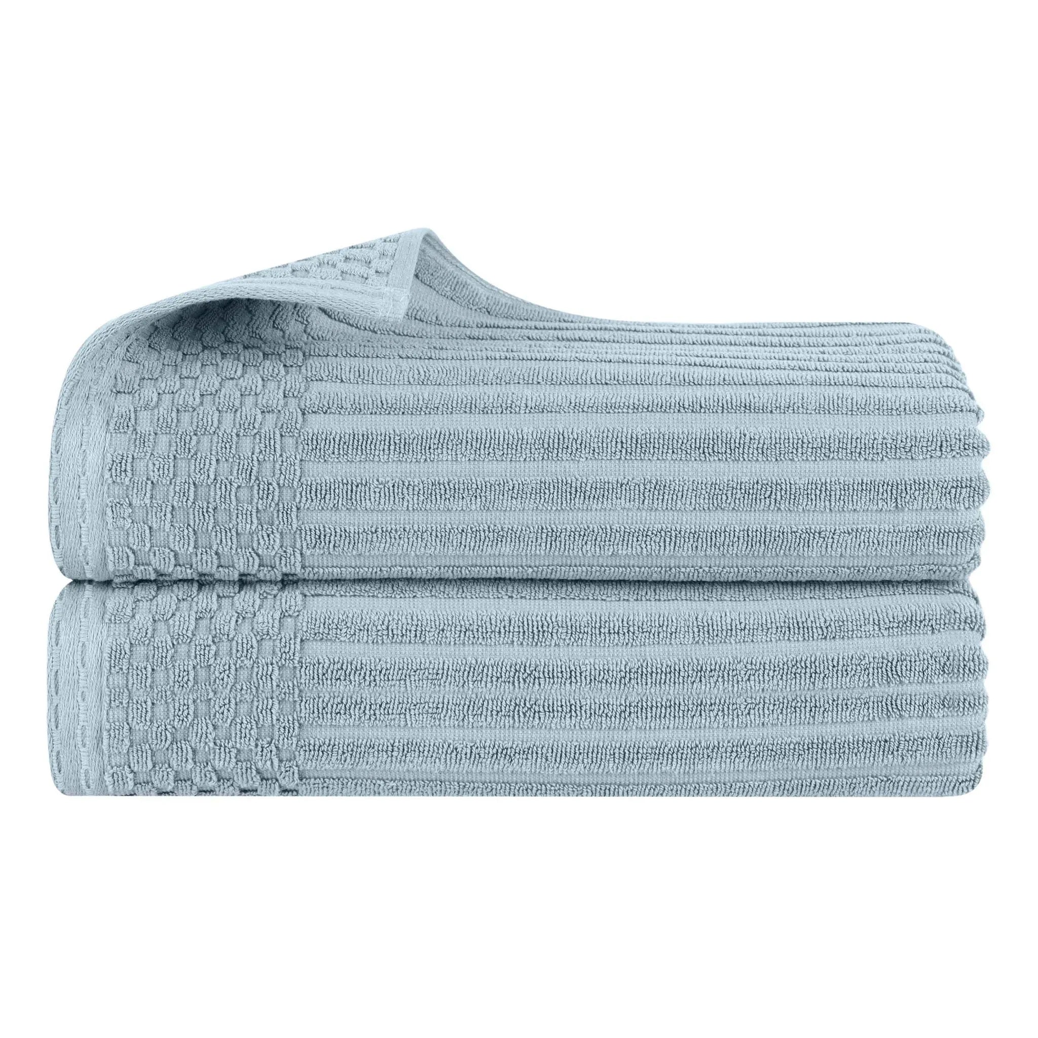 Soho Ribbed Cotton Absorbent 2 Piece Bath Sheet Towel Set - Bath Sheet by Superior Brand
