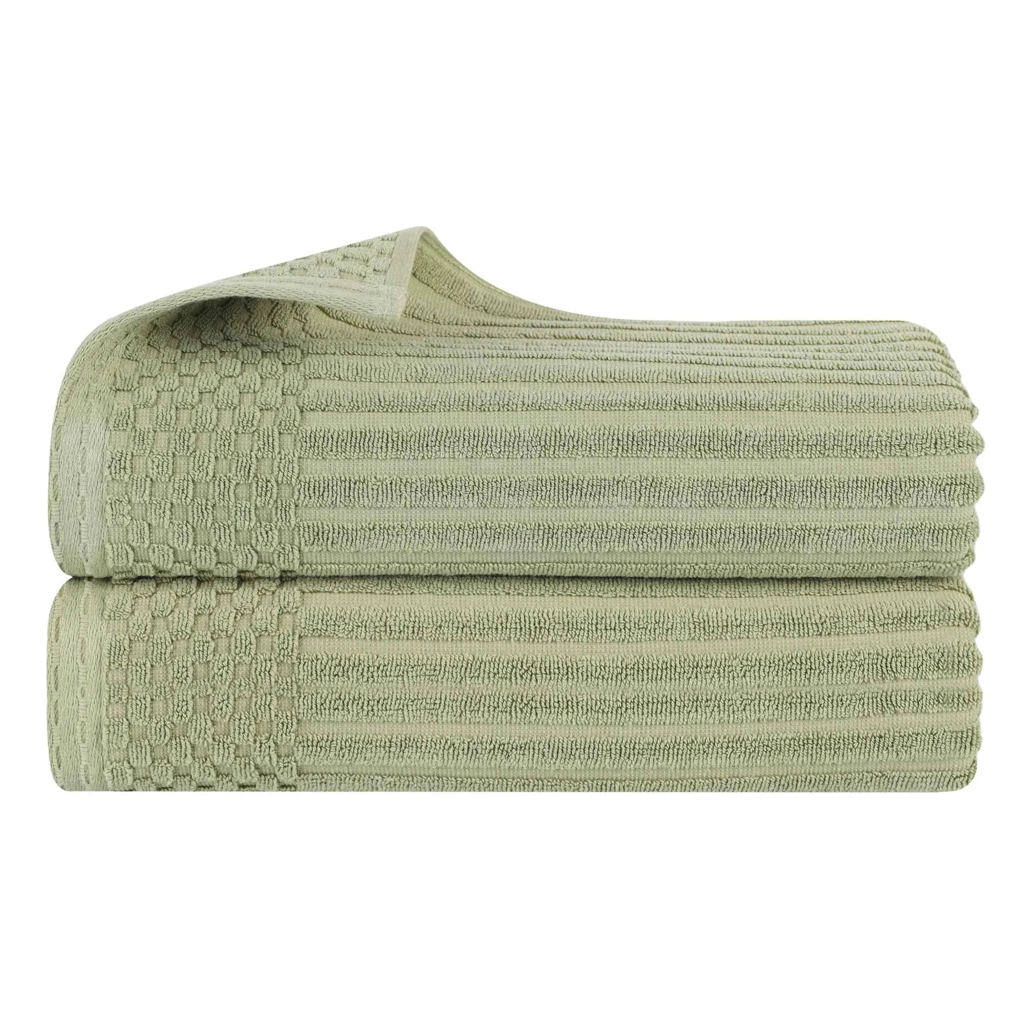 Soho Ribbed Cotton Absorbent 2 Piece Bath Sheet Towel Set - Bath Sheet by Superior Brand