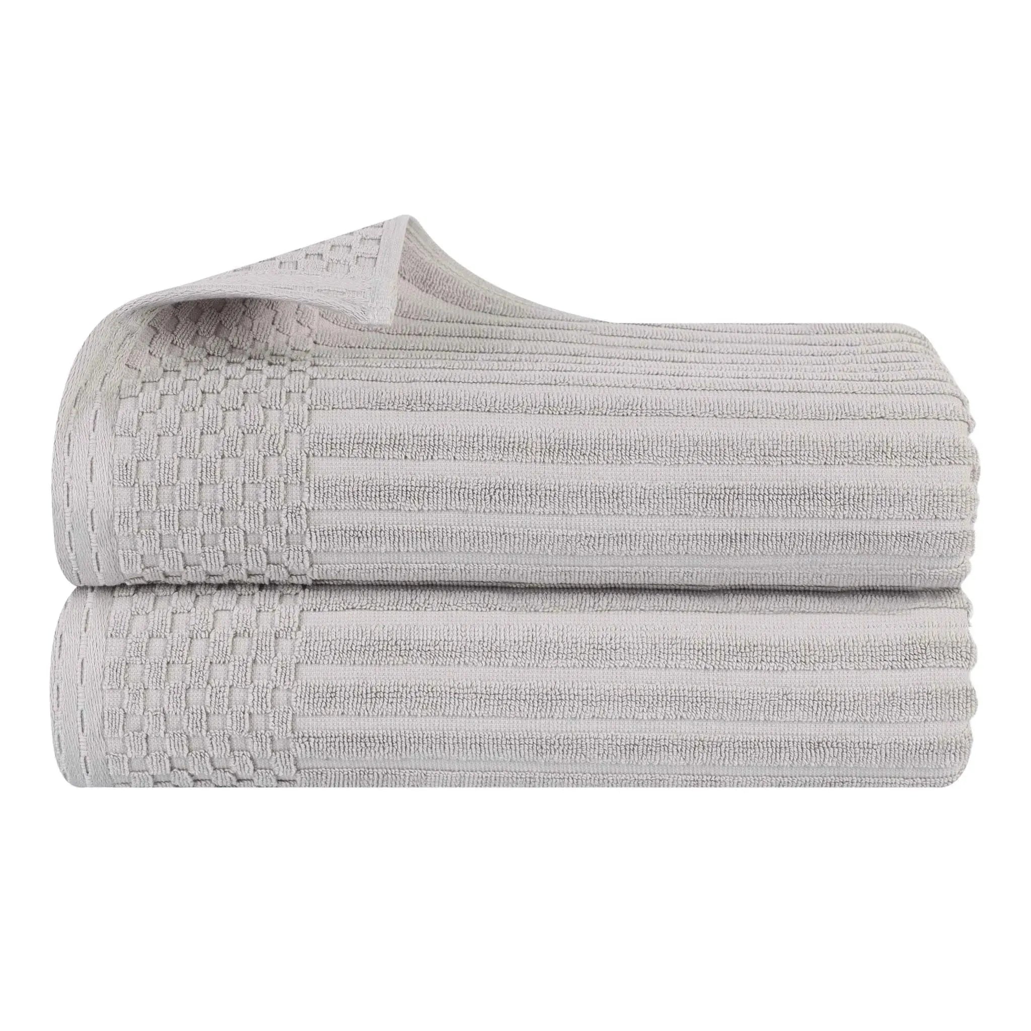 Soho Ribbed Cotton Absorbent 2 Piece Bath Sheet Towel Set - Bath Sheet by Superior Brand