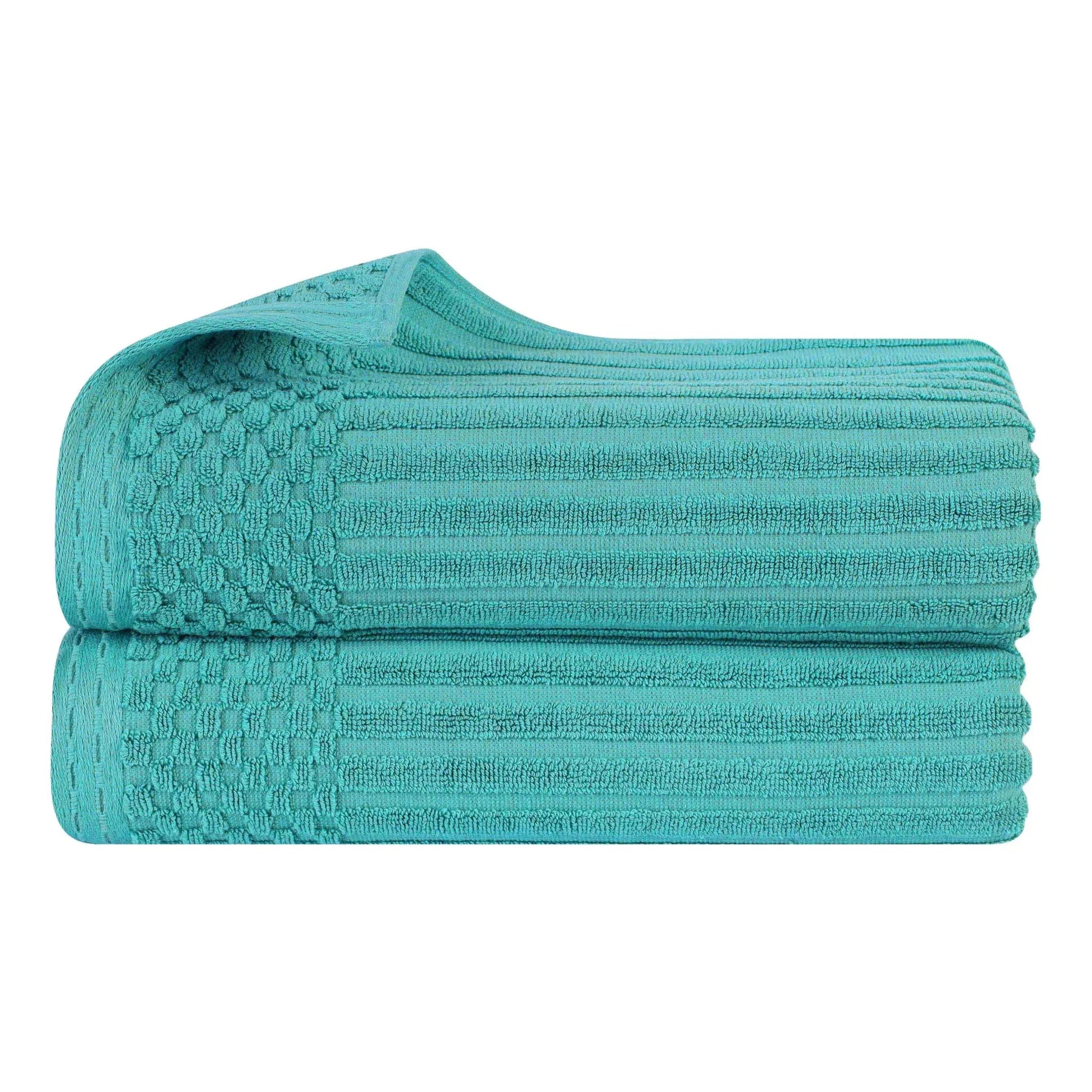Soho Ribbed Cotton Absorbent 2 Piece Bath Sheet Towel Set - Bath Sheet by Superior Brand