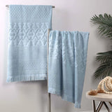 Rolla Cotton Geometric Jacquard Plush Absorbent Bath Sheet Set of 2 - Bath Sheet by Superior Brand