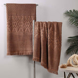 Rolla Cotton Geometric Jacquard Plush Absorbent Bath Sheet Set of 2 - Bath Sheet by Superior Brand