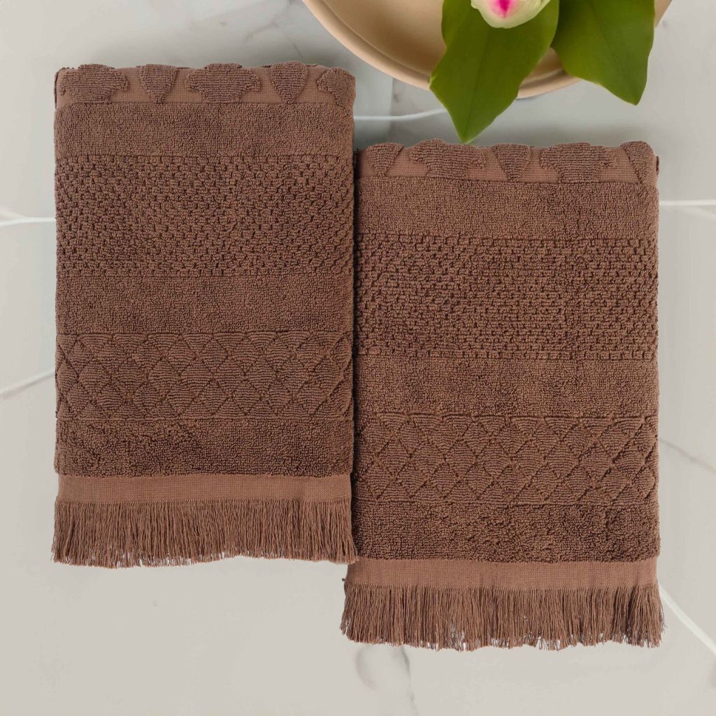 Rolla Cotton Geometric Jacquard Plush Absorbent Bath Sheet Set of 2 - Bath Sheet by Superior Brand