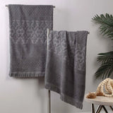Rolla Cotton Geometric Jacquard Plush Absorbent Bath Sheet Set of 2 - Bath Sheet by Superior Brand