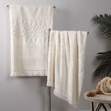 Rolla Cotton Geometric Jacquard Plush Absorbent Bath Sheet Set of 2 - Bath Sheet by Superior Brand
