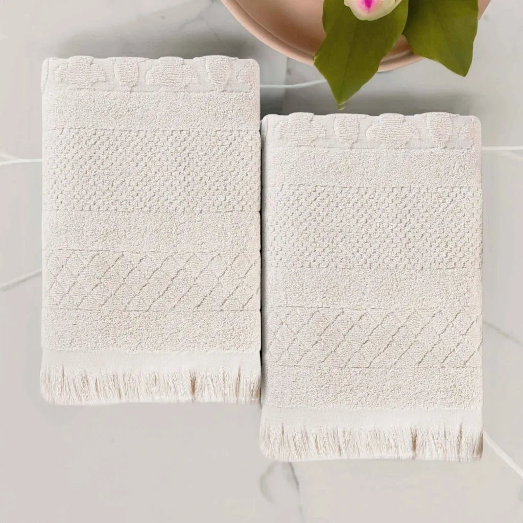 Rolla Cotton Geometric Jacquard Plush Absorbent Bath Sheet Set of 2 - Bath Sheet by Superior Brand
