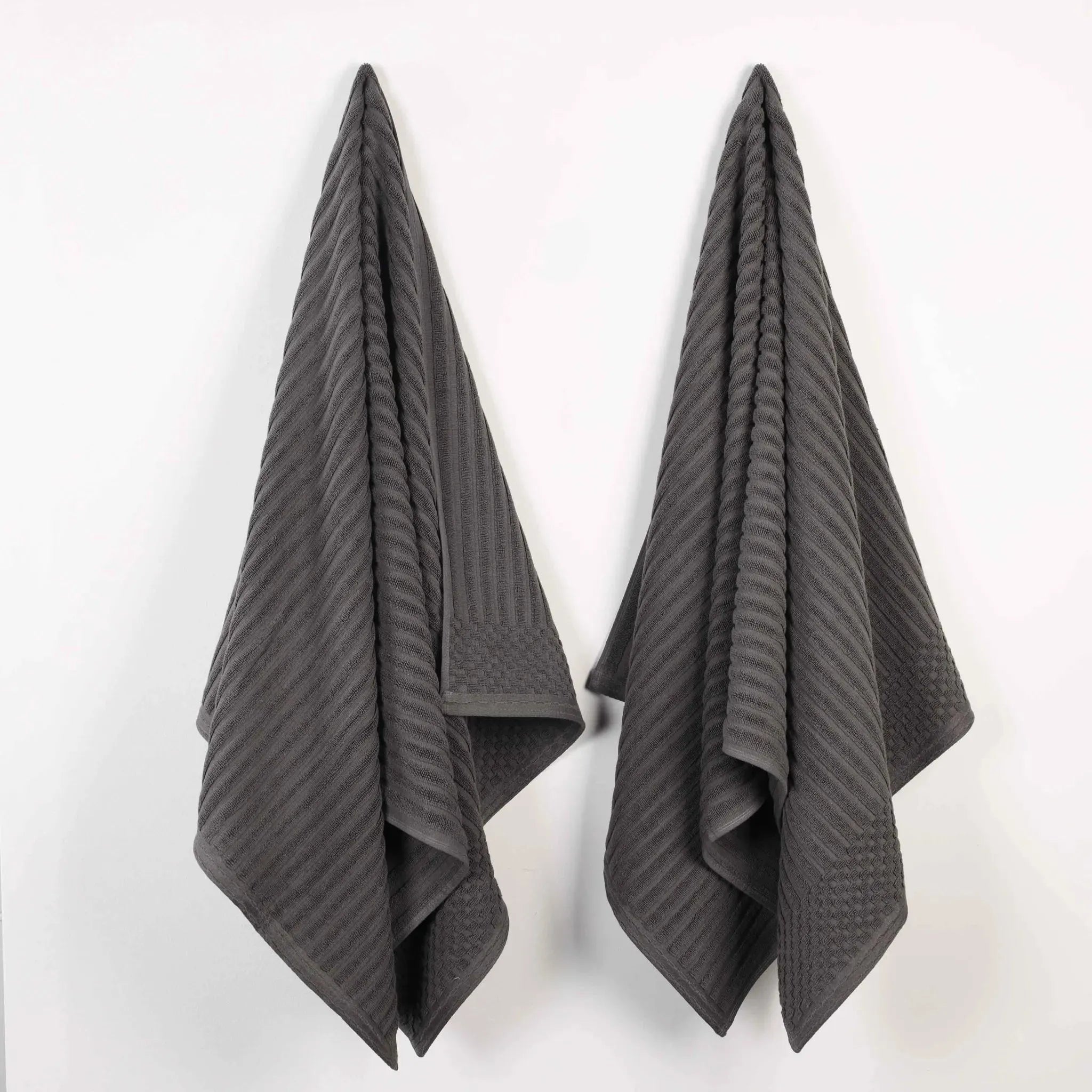 Soho Ribbed Cotton Absorbent 2 Piece Bath Sheet Towel Set - Bath Sheet by Superior Brand