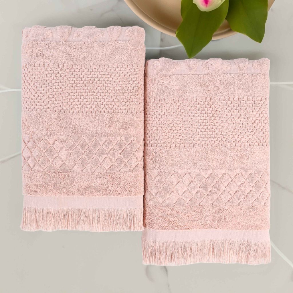 Rolla Cotton Geometric Jacquard Plush Absorbent Bath Sheet Set of 2 - Bath Sheet by Superior Brand