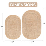 Cotton Oval Solid Non-Skid Washable 2 Piece Bath Rug Set - Bath Rugs by Superior Brand