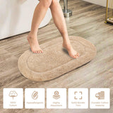 Cotton Oval Solid Non-Skid Washable 2 Piece Bath Rug Set - Bath Rugs by Superior Brand