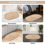 Cotton Oval Solid Non-Skid Washable 2 Piece Bath Rug Set - Bath Rugs by Superior Brand