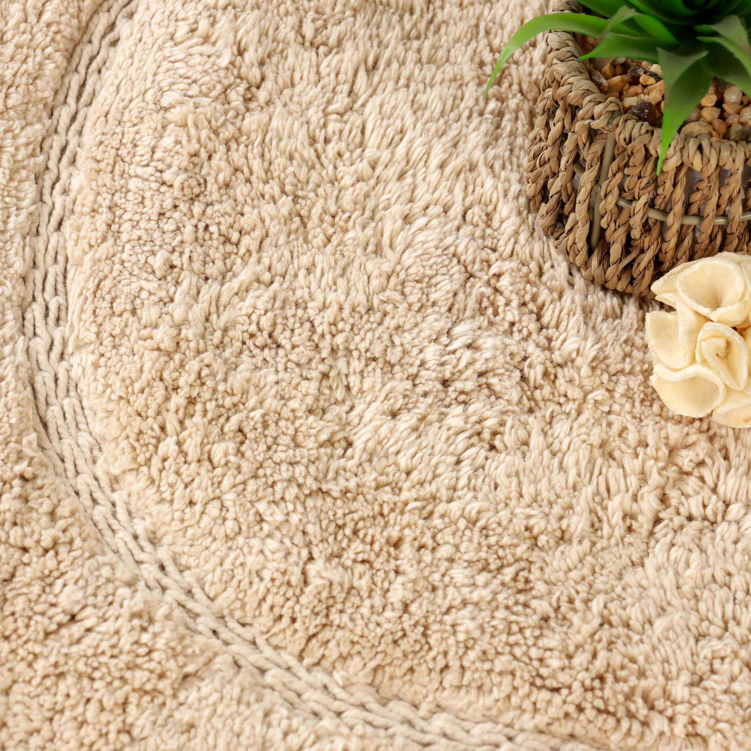 Cotton Oval Solid Non-Skid Washable 2 Piece Bath Rug Set - Bath Rugs by Superior Brand