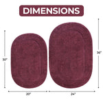 Cotton Oval Solid Non-Skid Washable 2 Piece Bath Rug Set - Bath Rugs by Superior Brand