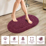 Cotton Oval Solid Non-Skid Washable 2 Piece Bath Rug Set - Bath Rugs by Superior Brand