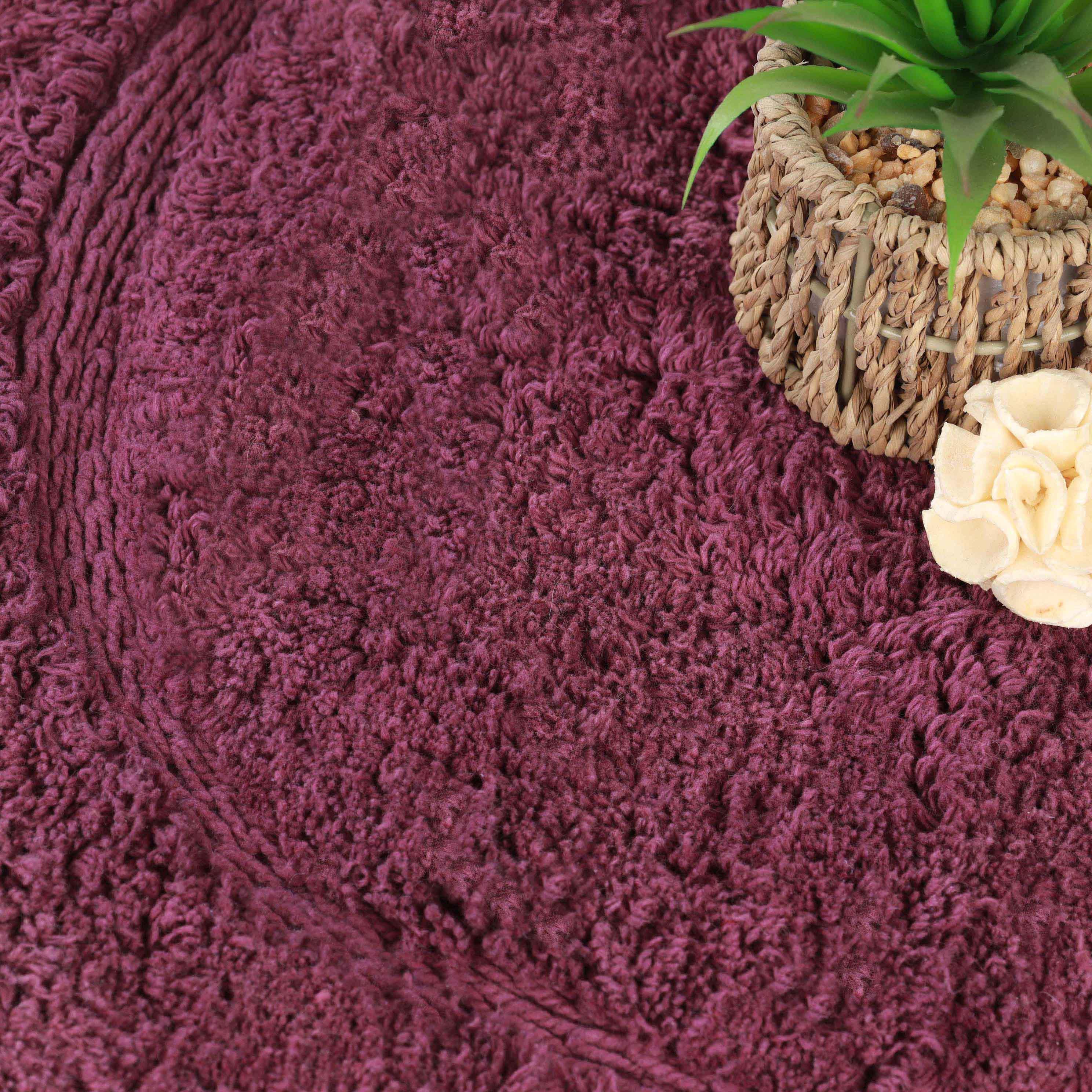 Cotton Oval Solid Non-Skid Washable 2 Piece Bath Rug Set - Bath Rugs by Superior Brand