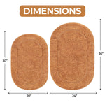 Cotton Oval Solid Non-Skid Washable 2 Piece Bath Rug Set - Bath Rugs by Superior Brand
