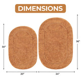 Cotton Oval Solid Non-Skid Washable 2 Piece Bath Rug Set - Bath Rugs by Superior Brand