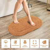 Cotton Oval Solid Non-Skid Washable 2 Piece Bath Rug Set - Bath Rugs by Superior Brand