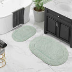 Cotton Oval Solid Non-Skid Washable 2 Piece Bath Rug Set - Bath Rugs by Superior Brand