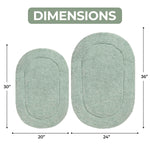 Cotton Oval Solid Non-Skid Washable 2 Piece Bath Rug Set - Bath Rugs by Superior Brand