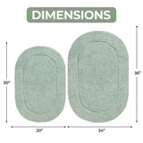 Cotton Oval Solid Non-Skid Washable 2 Piece Bath Rug Set - Bath Rugs by Superior Brand