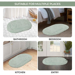 Cotton Oval Solid Non-Skid Washable 2 Piece Bath Rug Set - Bath Rugs by Superior Brand