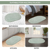 Cotton Oval Solid Non-Skid Washable 2 Piece Bath Rug Set - Bath Rugs by Superior Brand