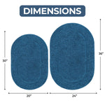 Cotton Oval Solid Non-Skid Washable 2 Piece Bath Rug Set - Bath Rugs by Superior Brand