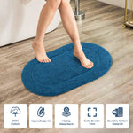 Cotton Oval Solid Non-Skid Washable 2 Piece Bath Rug Set - Bath Rugs by Superior Brand