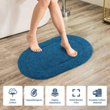 Cotton Oval Solid Non-Skid Washable 2 Piece Bath Rug Set - Bath Rugs by Superior Brand