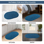 Cotton Oval Solid Non-Skid Washable 2 Piece Bath Rug Set - Bath Rugs by Superior Brand