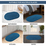 Cotton Oval Solid Non-Skid Washable 2 Piece Bath Rug Set - Bath Rugs by Superior Brand