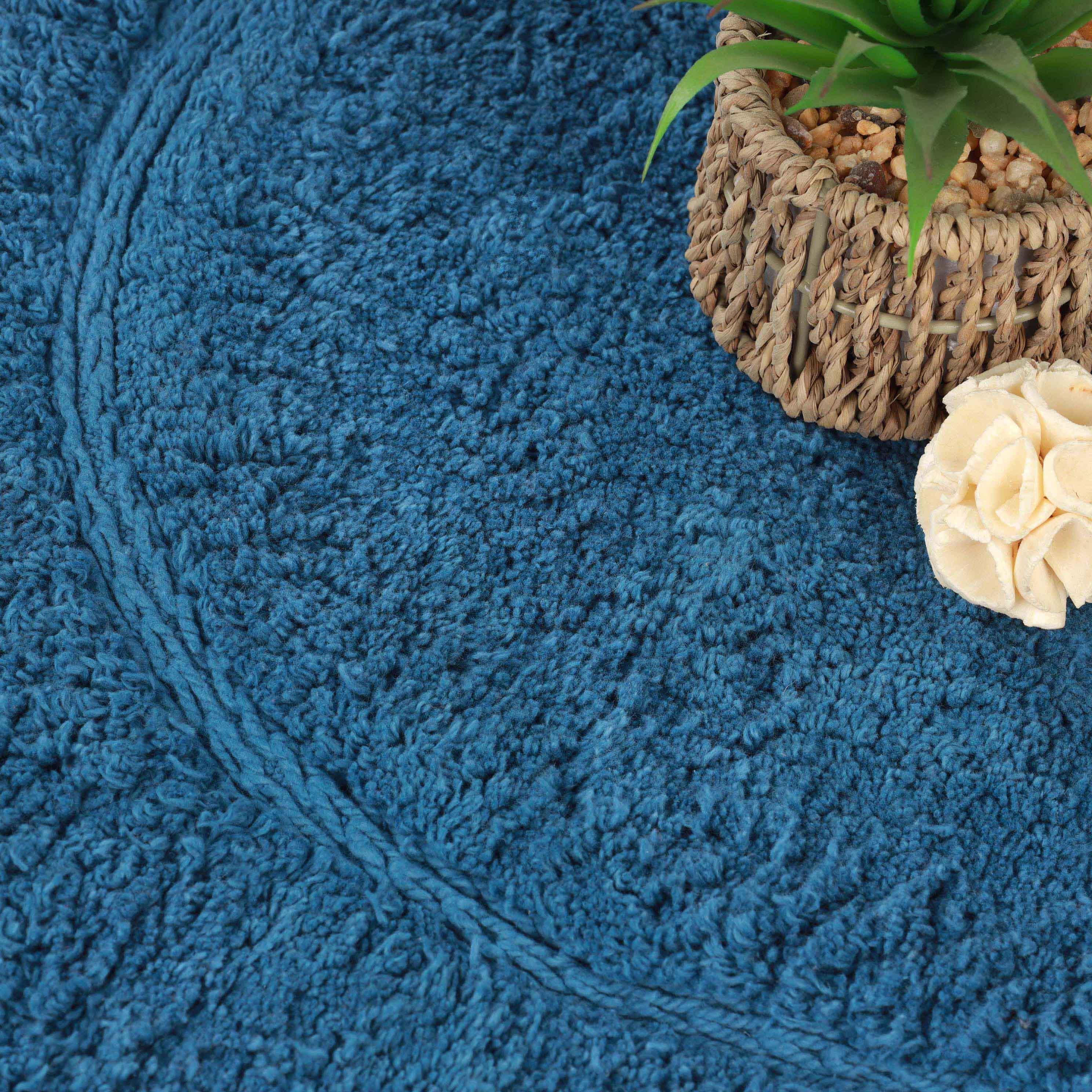 Cotton Oval Solid Non-Skid Washable 2 Piece Bath Rug Set - Bath Rugs by Superior Brand
