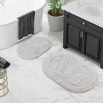 Cotton Oval Solid Non-Skid Washable 2 Piece Bath Rug Set - Bath Rugs by Superior Brand