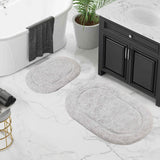 Cotton Oval Solid Non-Skid Washable 2 Piece Bath Rug Set - Bath Rugs by Superior Brand