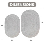Cotton Oval Solid Non-Skid Washable 2 Piece Bath Rug Set - Bath Rugs by Superior Brand