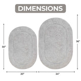 Cotton Oval Solid Non-Skid Washable 2 Piece Bath Rug Set - Bath Rugs by Superior Brand